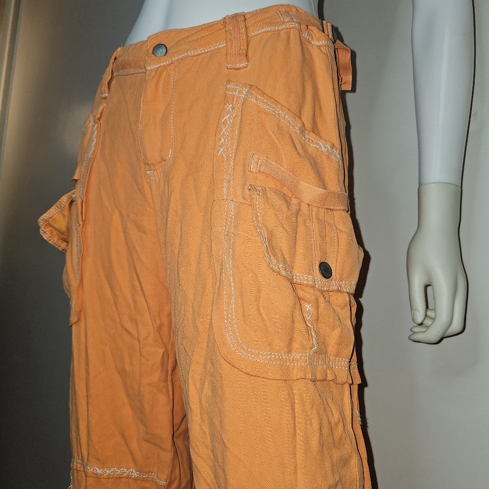 DA-NANG Orange Cargo Pants 100% Silk Size XS - Picture 3 of 16